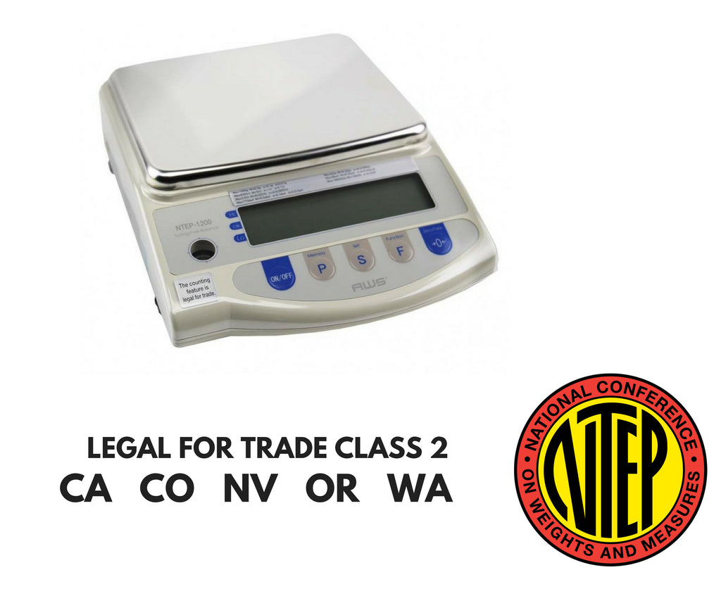 Intelligent-Weigh  AWS-NTEP-1200 Compact Precision Balance | Class 2 Legal For Trade Scale  Precision Balance | Way Up Scales
