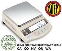 Vibra  Vibra AJ-1200 Class II NTEP Approved Dispensary Balance  Precision Balance | Way Up Scales